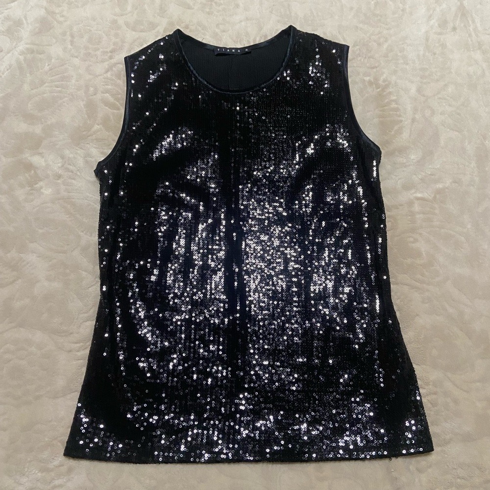 Women’s Tiana B. Black Sequin Tank Top